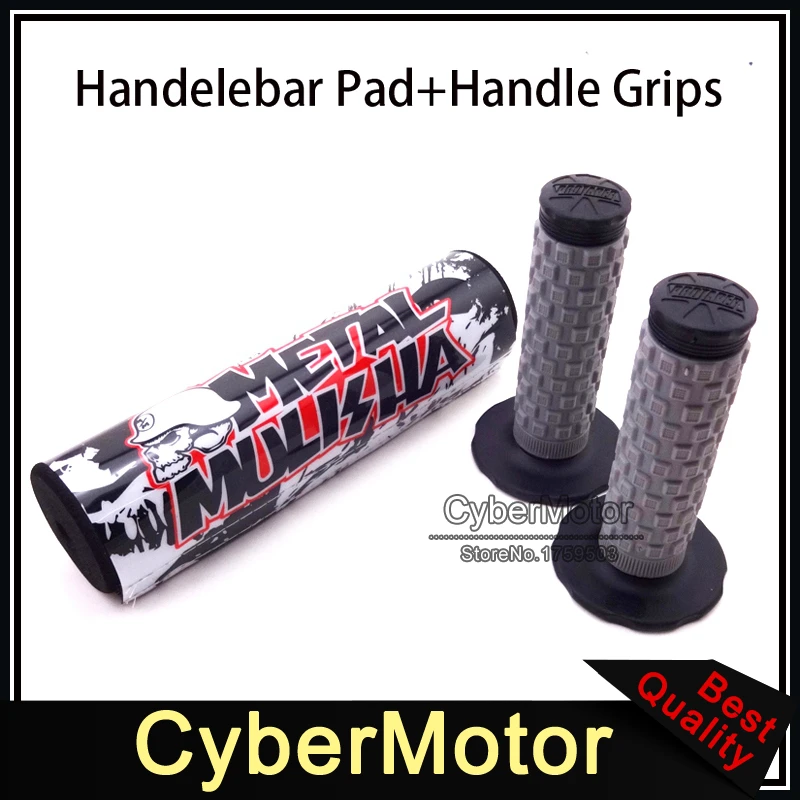 7/8" 22mm Round Handlebar Bar Cross Pad Cushion Throttle Handle Grips