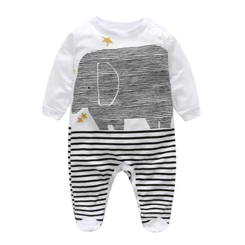 

Fashion Casual Cute Unisex Baby Girl Boys Spring Summer Jumsuits Striped O-neck Baby Rompers