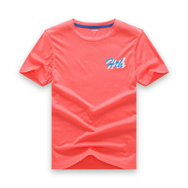 Быстросохнущая Спортивная футболка для мальчиков Новинка года; летние топы для детей; одежда для детей-подростков футболка для бега для маленьких мальчиков одежда с короткими рукавами - Цвет: Оранжевый
