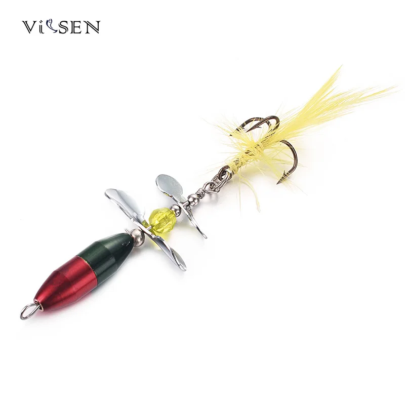 

1PCS Long Casting Ice Spinner Bait Metal Fishing Lure w/ Double Tail Propeller Bass Artificial Fishing Lures