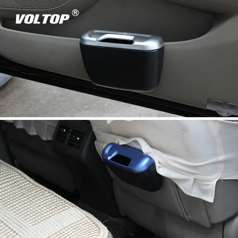 Car Trash Can Organizer Garbage Holder Automobiles Storage Bag Accessories Auto Door Seat Back Visor Trash Bin Paper Dustbin