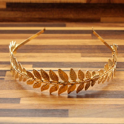 FirstStar барокко металлическая головная повязка с золотыми листьями листья головной убор Тиара на голову для женщин лоб украшения для волос Свадебные аксессуары - Окраска металла: leaf headband