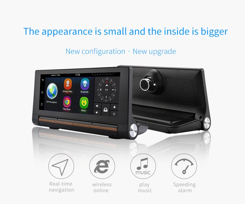 Top 7"  Android Car DVR 3G Wifi Dash Cam Video Auto Recorder 16GB ROM 1080P Dual Lens Camera GPS Navigation 1