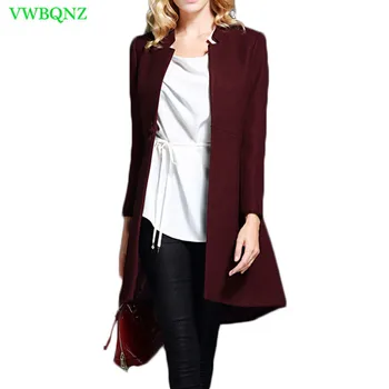 

Autumn Winter Women New Korean Woolen Jacket High quality Women's Long Standing collar Wool Coat Female Jackets Coats Red A727