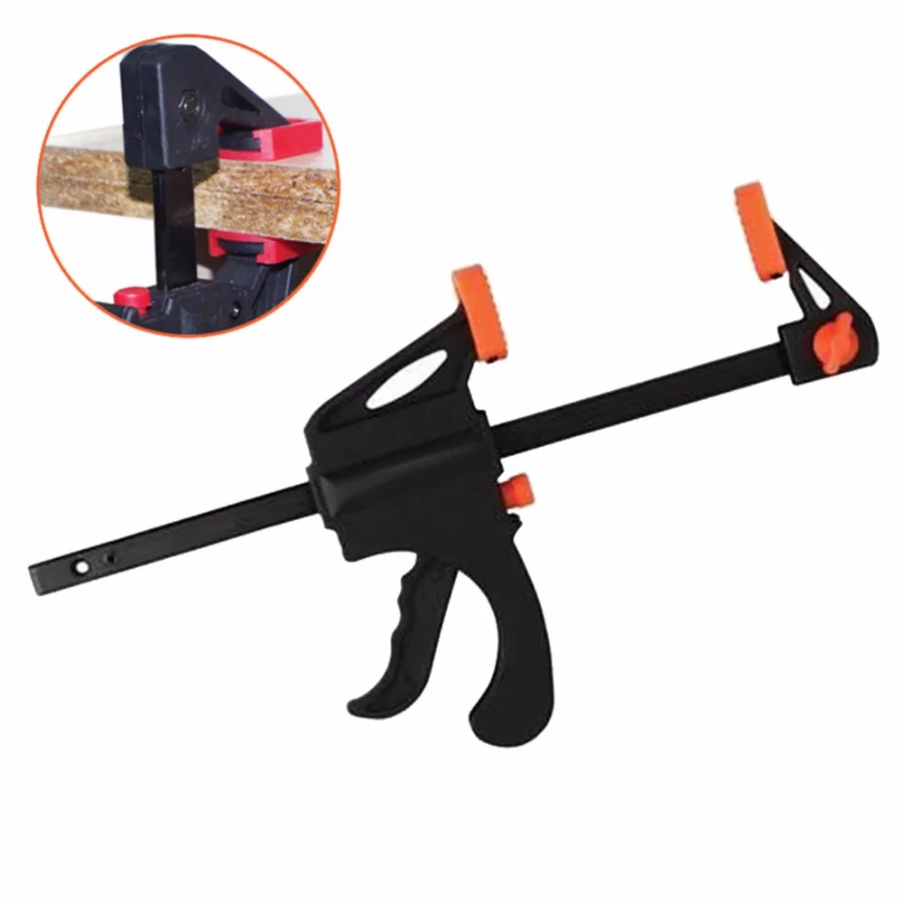 

4 Inch Quick Ratchet Release Speed Squeeze Wood Working Work Bar Clamp Clip Kit Spreader Gadget Tool DIY Hand Woodworking