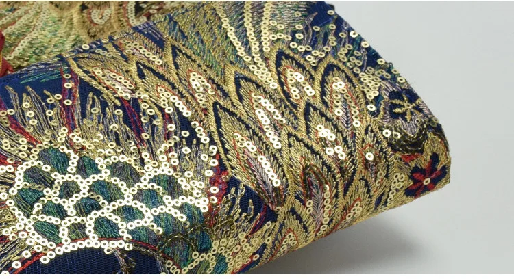 Дизайнерский Блестящий женский кошелек двухсторонний высококлассный женский Павлин Вышивка кошелек с павлинами классический клатч