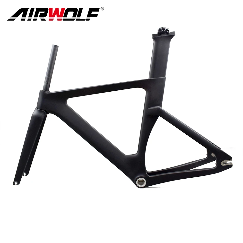 Flash Deal Airwolf Carbon Track Frame Fixed Gear bike frame BSA with Fork/seatpost road carbon frames 49/51/54cm Carbon Track Bike frameset 3