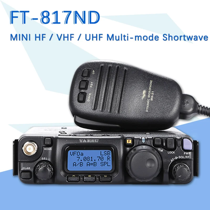 Подходит для YAESU FT-817ND ультра-маленький HF/VHF/UHF многомодовый портативный Shortwave автомобильный радиопередатчик