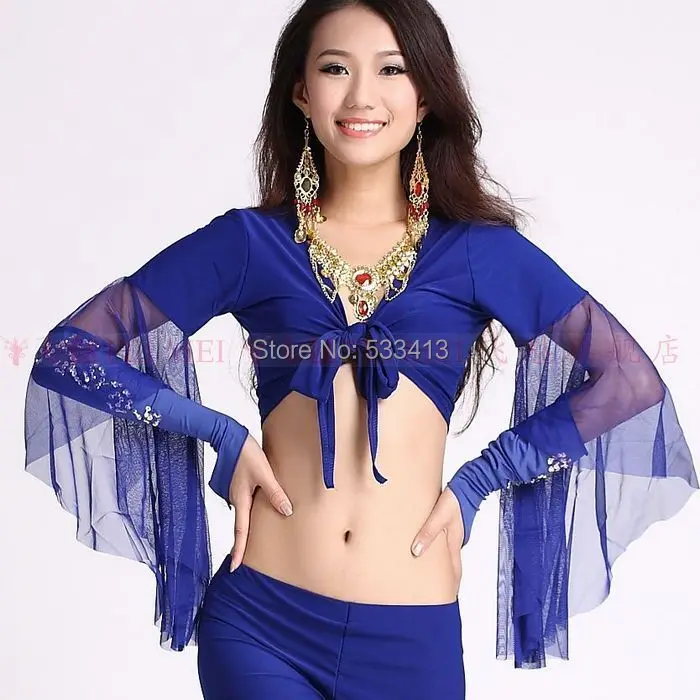

New Belly dance top yarn belly dance gauze bandage top belly dance training top belly dance jacket costumes free shipping