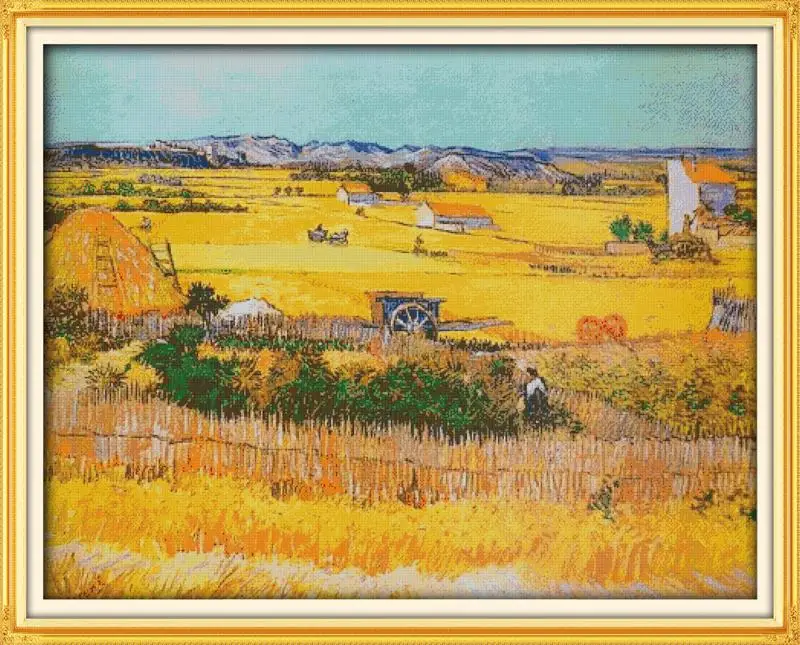 

A Good Harvest of Wheat DMC Cross Stitch 11CT14CT DIY Needlework Counted China Cross Stitch Kits For Embroidery Cross Crafts