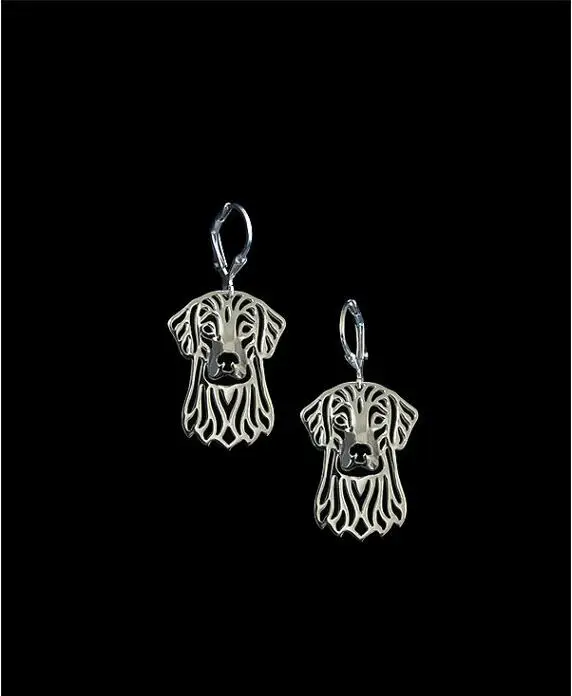 

Wholesale Handmade Hiphop Style Flat Coated Retriever Earrings Girl Gift Jewelry Drop Earrings--12paris/Lot