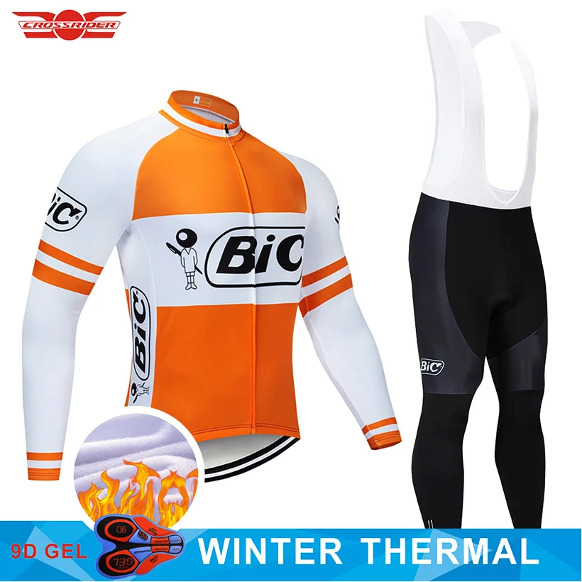 

2019 BIC Cycling Jersey Pants Set MTB Winter Bike Clothing Ropa Ciclismo Thermal Fleece Bicycle Clothes Mens Cycling Wear