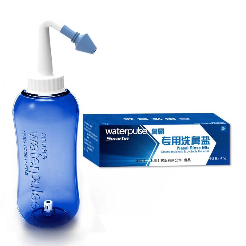 

Waterpulse Nose Wash Bottle and Rinse Mix Salt Set Portable Allergies 4.5g*60pack Nasal Irrigation Physiological Saline 500ml