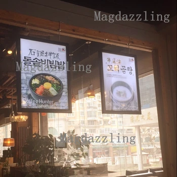 

Double Sided A1 Slim Window Cable Hanging Snap Frame LED Illuminated Light Box for Restaurant,Bank,Real Estate Agent ,Shop Sign