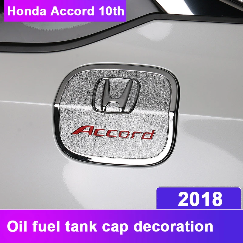 

ABS Chrome Car Refitting Exterior Oil Fuel Tank Gas Cap Cover Trim Sticker For Honda Accord 10th 2018 Car-styling Accessories