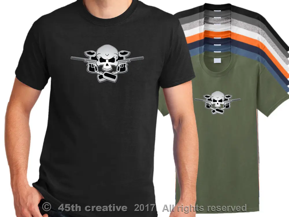 2019 Fashion Hot Paintball T Shirt pro paintball skull shirt