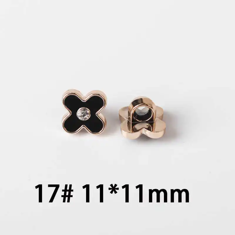 No17 11mm 50 шт., 10-12 мм, модная рубашка на пуговицах из смолы с цветком, брендовый шифоновый кардиган с жемчужными пуговицами и декоративными пуговицами, P97 - Цвет: No17 11mm