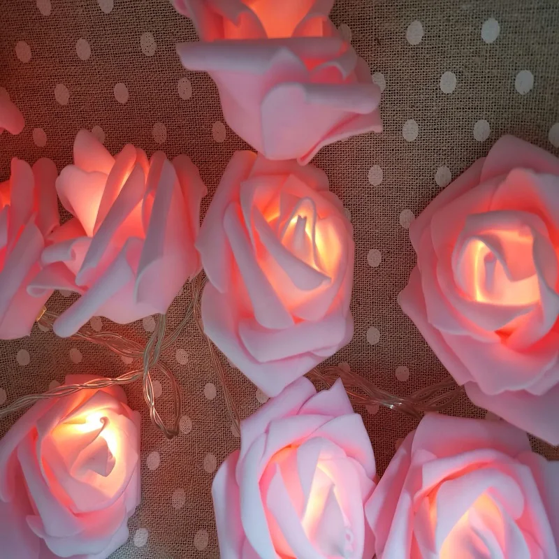 HOT SALE Battery Operated LED Rose Flower Christmas Holiday String Lights For Valentine Wedding Decoration 10/20 Lamp | Лампы и