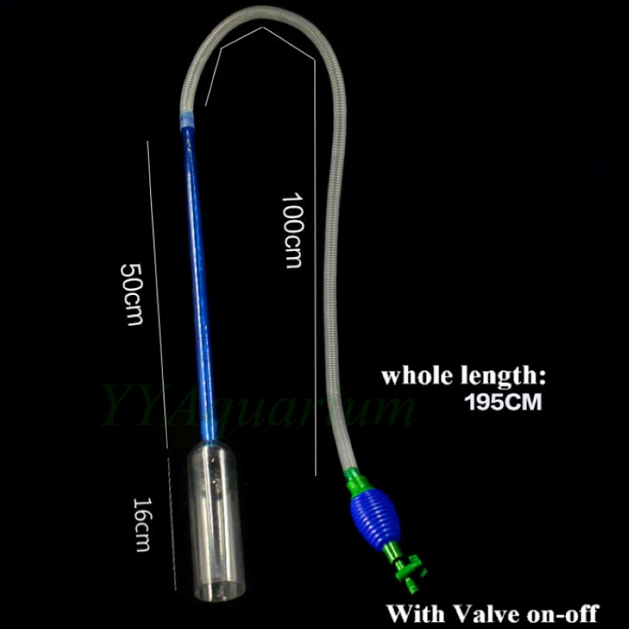 Fish Tank Manual Water Squeeze Siphon pump vacuum Long Hoses Aquarium Ponds Water Cleaner Gravel