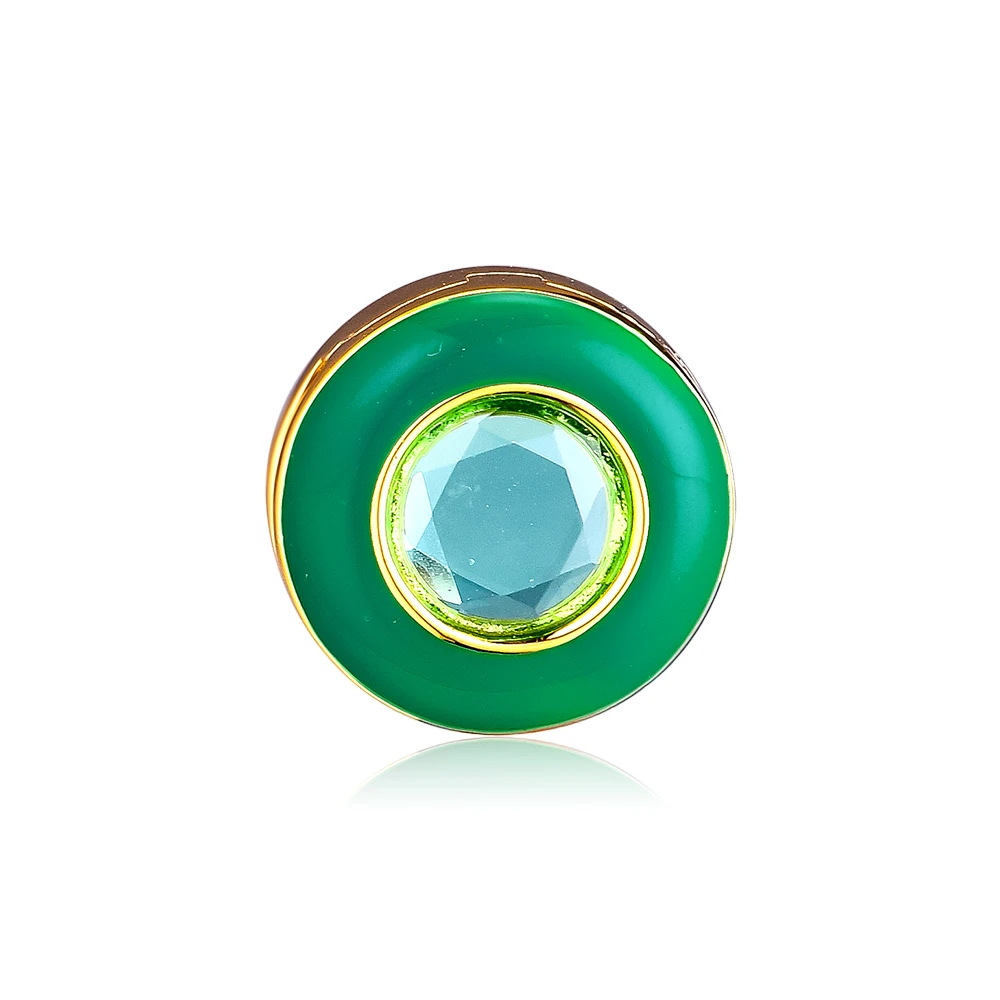 

CKK Beads Radiant Green Circle Clip Charms 925 Sterling Silver Fits Reflexions Bracelets Beads for Jewelry Making kralen perles