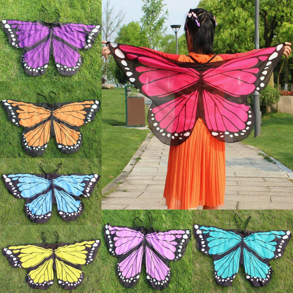 Child Cosplay Wings Dress Up Fabric Costume Party Kid's Pretend Play
