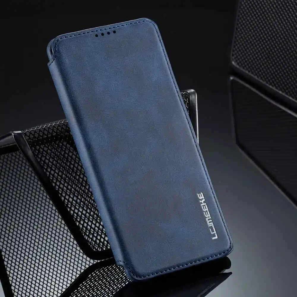 Кожаный флип-чехол на магните для huawei P30 P20 Pro P30 Lite с держатель для карт кошелек Чехол huawei P30 P20 чехол для ПК Жесткий Чехол Для Телефона - Цвет: Синий