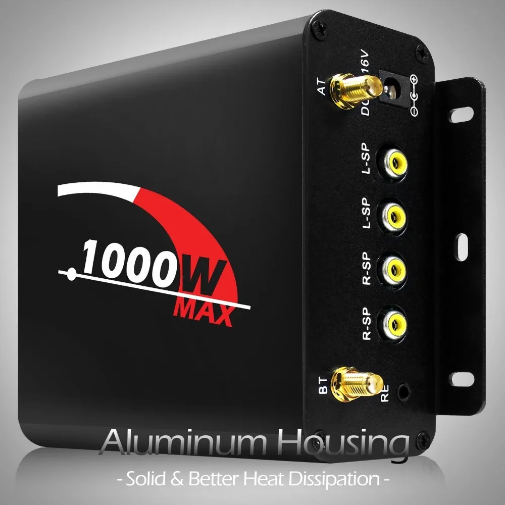 Aileap 1000W мотоцикл аудио 4 канальный усилитель колонки Системы, Поддержка, Bluetooth, AUX, FM радио, sd-карта, USB Stick(черный