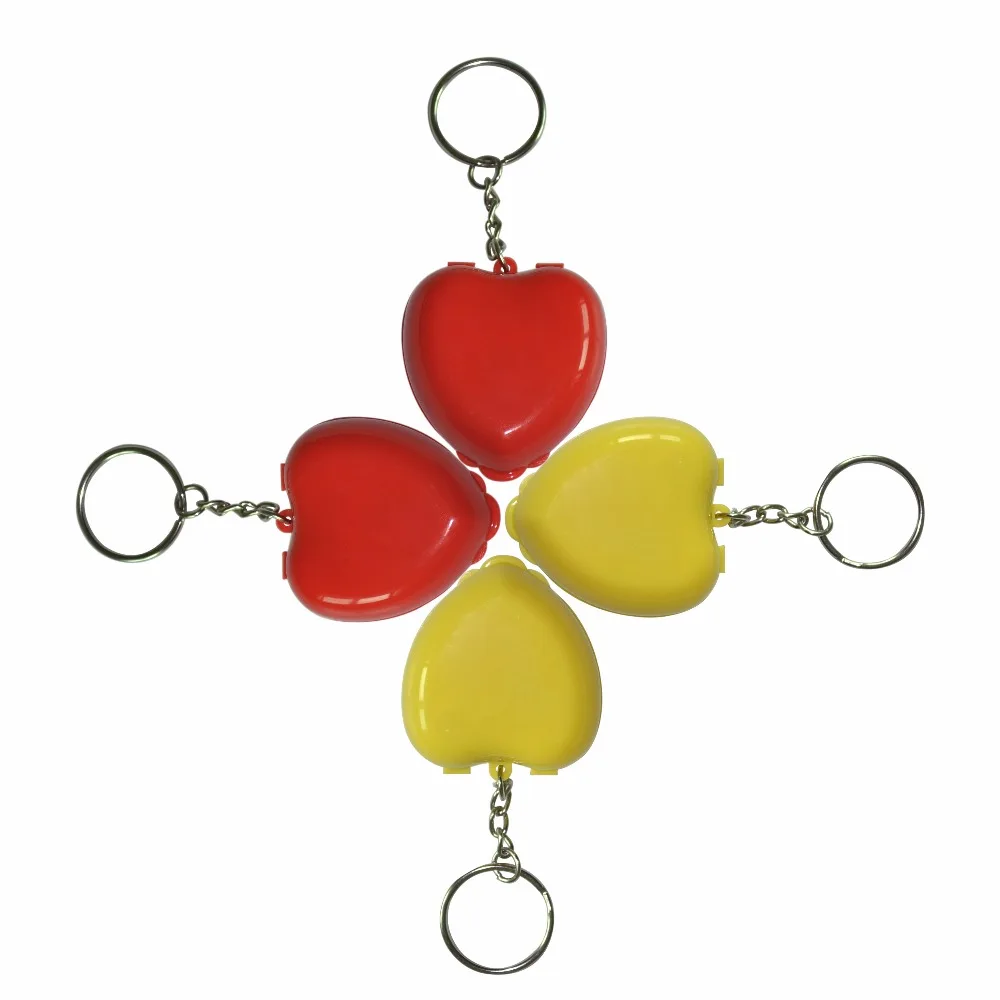 100pcs Heart Shape CPR Resuscitator Face Shield Mouth-to-mouth Breathing Key Ring For First Aid Tool