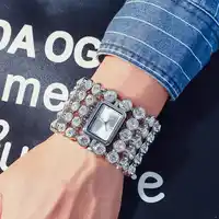 2019 ใหม่แฟชั่นสุภาพสตรีทองเหล็กคริสตัล Diamond Rhinestone นาฬิกาข้อมือสตรีความงามนาฬิกาข้อมือควอตซ์ Reloj Mujer