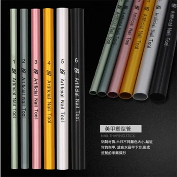 

6Pcs/Set Artificial Form Builder Tips Acrylic C Curve Shaping Sticks Tube French Rod Nail Art Tips UV Gel Manicure Tools /100pcs