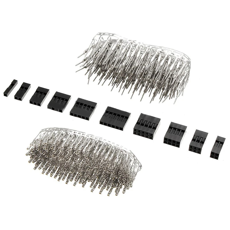 610pcs/set 2.54mm Dupont Jumper Housing Connector Header Male Female Crimp Pins Kit With Box