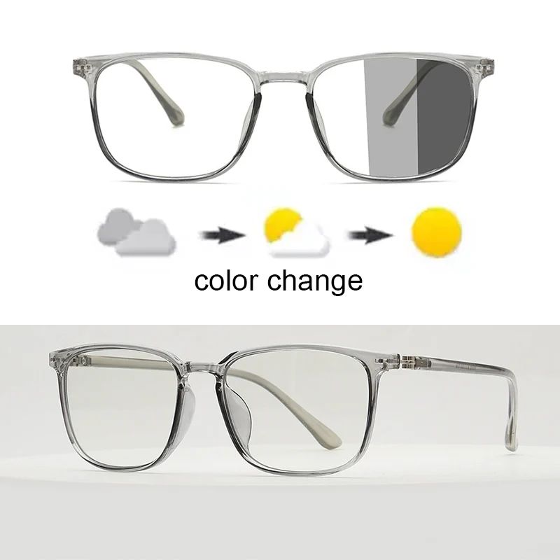 

Blue Light Blocking Glasses Square Nerd Eyeglasses Frame Anti Blue Ray Computer Game Photochromic UV400 Outdoor SunGlasses