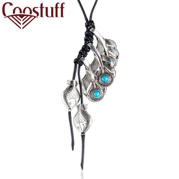 

Women Jewelry Long Necklaces Vintage Statement necklaces Feathers & Fish Pendant collares mujer choker necklaces & pendants 2020
