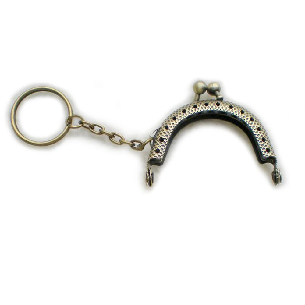 

New 1pc 5cm Retro Jewlery Metal Flower Purse Coin Bag Arch Frame Kiss Clasp Lock With Key Ring DIY Craft #H105