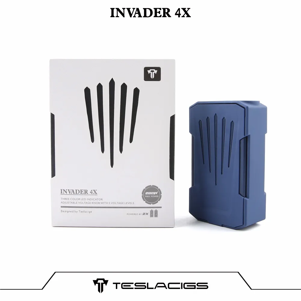 Оригинальный Tesla Invader 4X280 Вт Teslacigs 4X vv Box mod Vape Поддержка RDA танк электронная