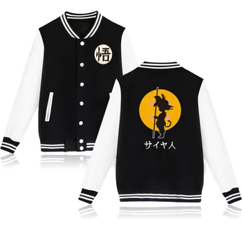 

Dragon Ball Goku Baseball Jacket Coat 4 Colors Autumn Winter Hoodies Sweashirt Harajuku Plus Size Tracksuit Moletom Masculino
