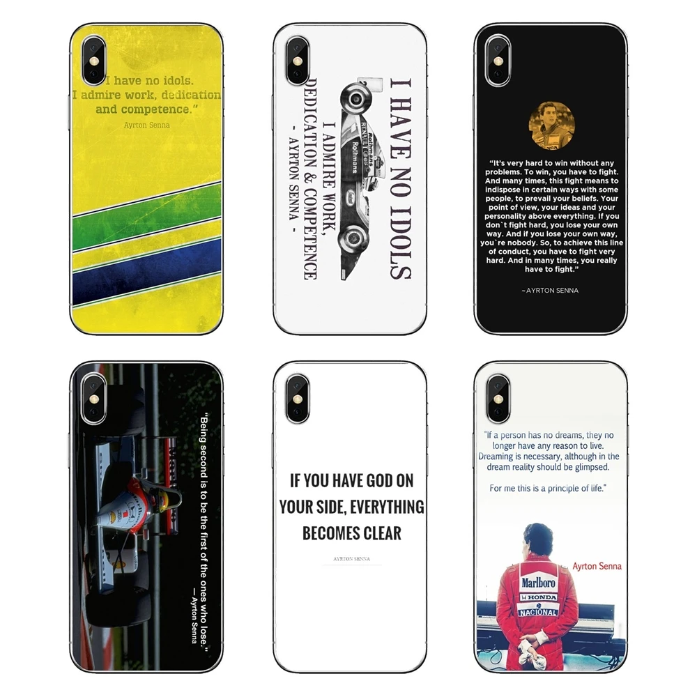 

Transparent TPU Case Covers Ayrton Senna Drive Racing Star quote For iPod Touch iPhone 4 4S 5 5S 5C SE 6 6S 7 8 X XR XS Plus MAX