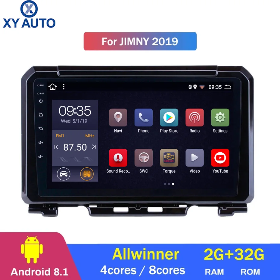 

9 inch 2.5D IPS HD multi-touch screen Android8.1 2G RAM 32G ROM NAVI for Suzuki JIMNY 2019 with Bluetooth USB WIFI SWC