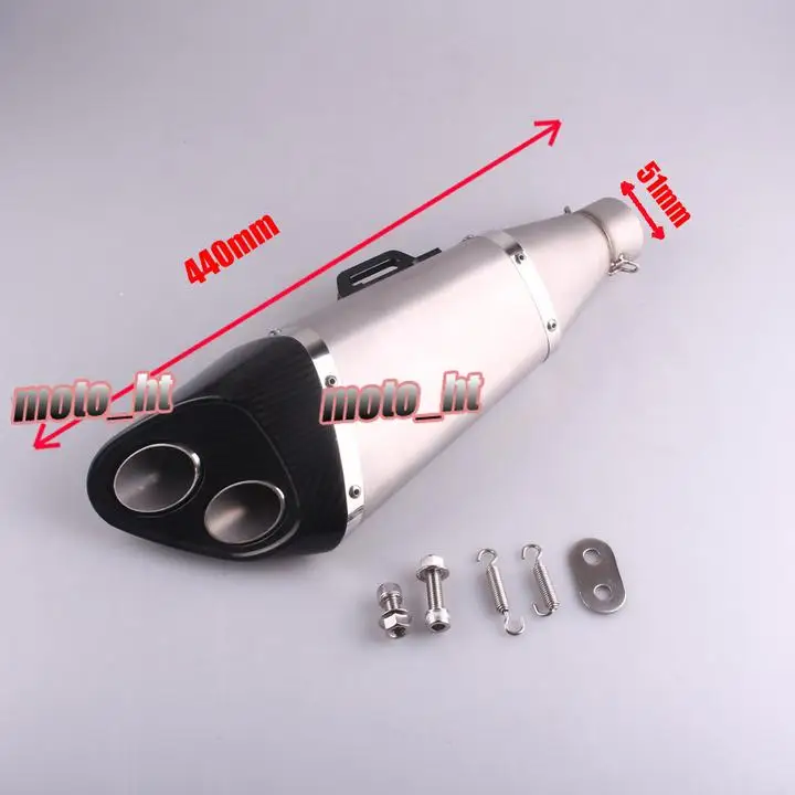 51mm Inlet Titanium Exhaust Pipe Total 440mm Universalin Exhaust & Exhaust Systems from