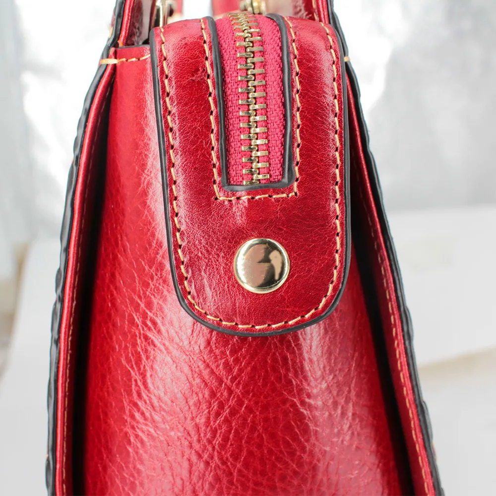 Italienischen Echtem Logo Leder Wome Handtasche Fashion Damen Tasche Echtes Großhandel Individuelles Red Nationalen Dropshipping n4nxd7rv
