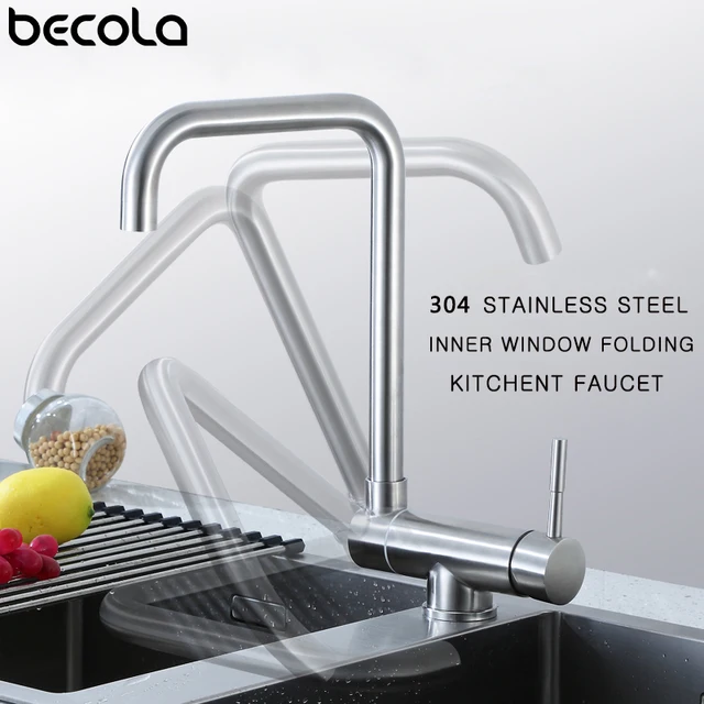 Special Offers BECOLA Stainless Steel Kitchen Faucet Lead-free Folding Mixer 360 Degree Swivel Single Handle Nickel Kitchen Sink Taps Special Offers BECOLA Stainless Steel Kitchen Faucet Lead-free Folding Mixer 360 Degree Swivel Single Handle Nickel Kitchen Sink Taps