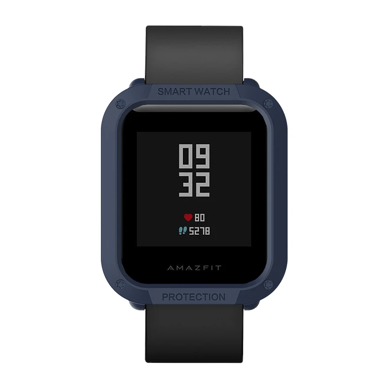 Amazfit Bip чехол PC Защитная крышка для Xiaomi Huami бампер Оболочка Легкий Смарт-часы аксессуары Молодежные красочные - Цвет: Midnight Blue