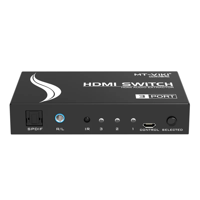 Mt-viki Porta Hdmi Interruptor k k com Áudio Decodificador Extrator Estéreo l r Toslink Saída de Som Óptica Arc dc v Fonte de Alimentação Cabos de computador e conectores - Imagem 4