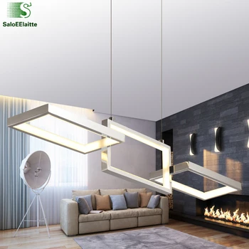 

Modern Chrome Metal Led Pendant Lights Lustre Acrylic Dining Room Led Pendant Lamp Led Pendant Lighting Light Luminaria Fixtures