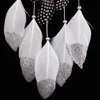 Indian White Dream Catcher Wall Car Hanging Decoration Silver Feather Core Bead Handmade Dreamcatcher 4