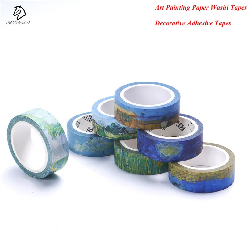 

1Pcs Washi Tapes Hot Sale Van Gogh Painting Paper Masking Tape DIY Decorative Tapes Scrapbooking Stickers 15MM*7M