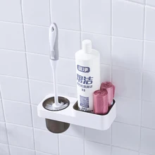 Настенная туалетная щетка и полки для хранения два в одном настенный стикер для ванной комнаты Стеллаж для хранения с ручной щеткой Moden style