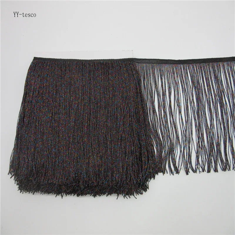 

YY-tesco 10 Meter 20cm Wide Lace Fringe Trim Tassel color Fringe Trimming For Latin Dress Stage Clothes Accessories Lace Ribbon