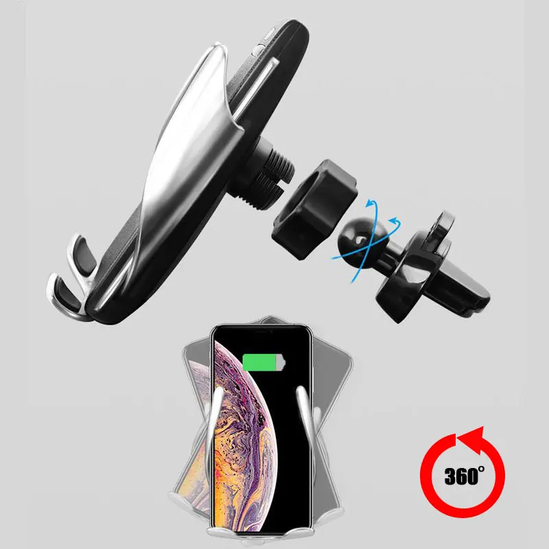 Умное автоматическое зажимное автомобильное беспроводное зарядное устройство для IPhone Xs Max 8 7 Plus XR Автомобильный держатель для телефона быстрое зарядное устройство кронштейн для крепления на вентиляционное отверстие