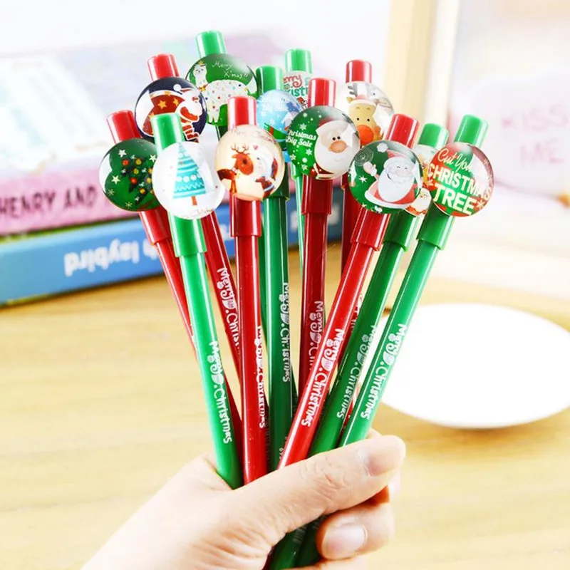

36 PCS/Lot Christmas Gel Pens Cute Deer Tree Pens 0.5mm Black/Blue Ink Signature Pens For writing Gift School Supplies